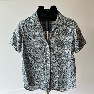 Villager Sport Patterned Button-down Top - Petite Medium